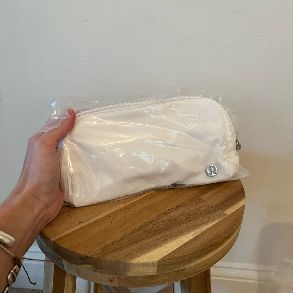 Lululemon White Zippered Sling Shoulder Bag